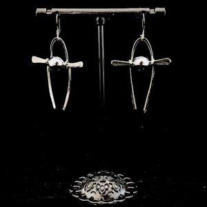 🎄 Christmas Gift Idea — Wishbone Beaded Sterling Silver Earrings – 1¾" Drop